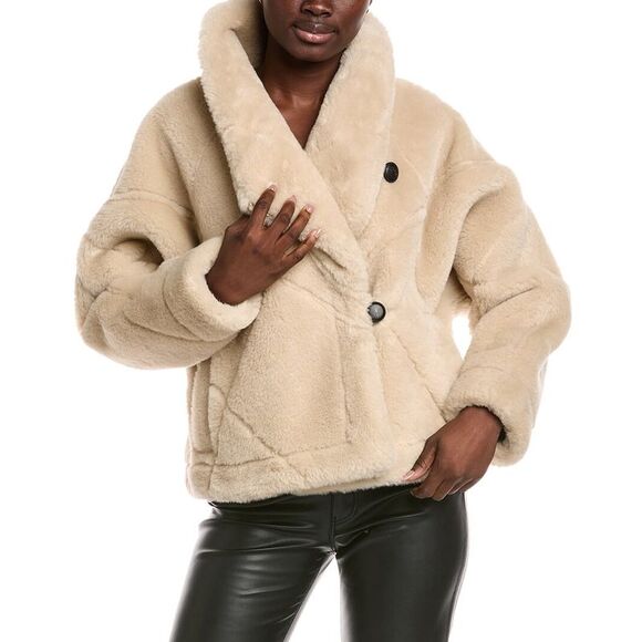 Ba&Sh Womens Vinie Coat, Tan - Picture 1 of 3